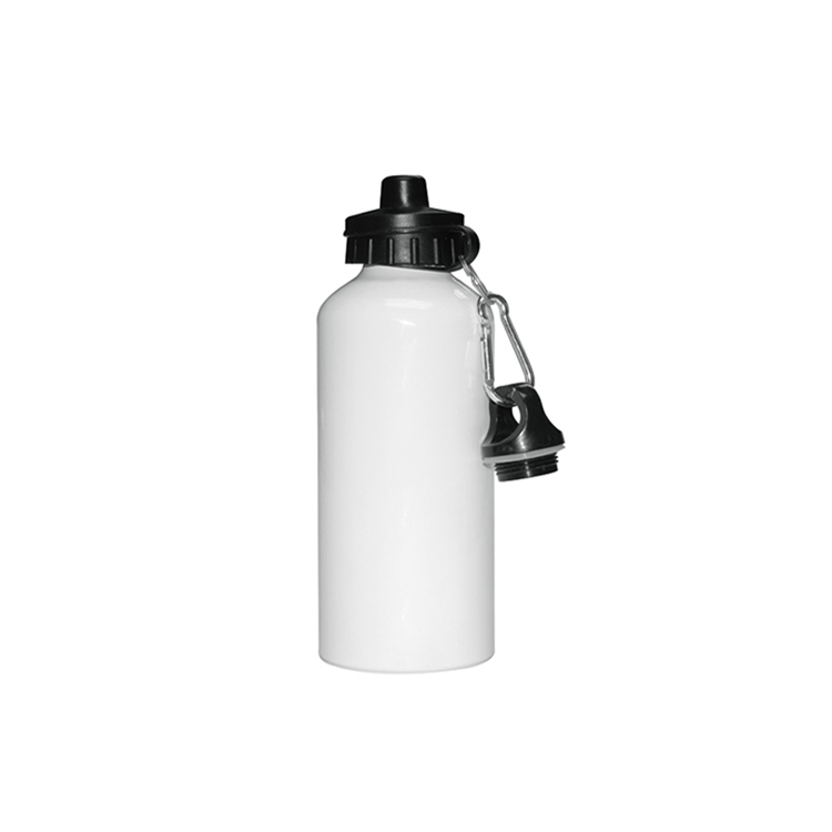 Aluminum water bottles  White with two caps
