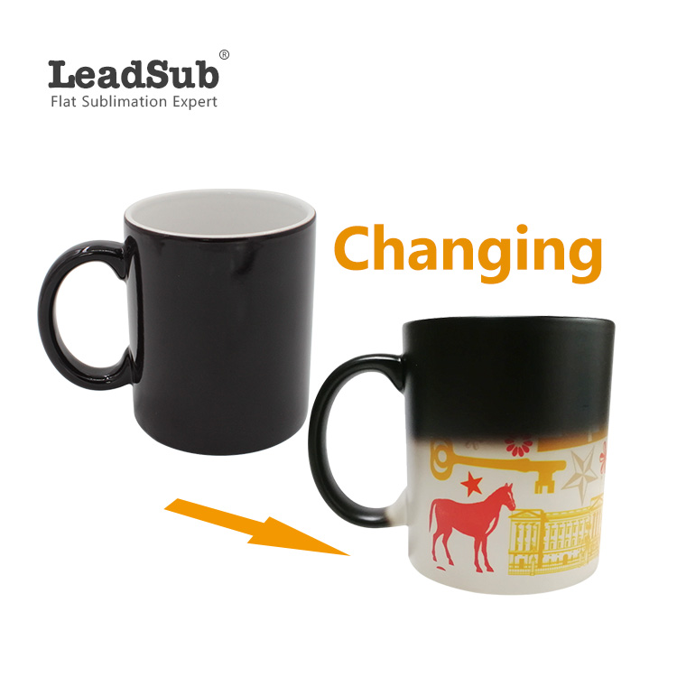 11oz glossy color changing ceramic mug